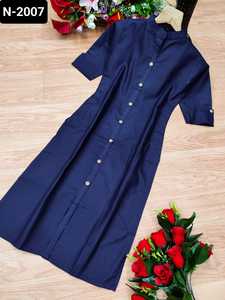 Ropa étnica india Rubi Material de algodón Tallas grandes Patrón de botón elegante Kurtis para uso informal y diario Kurtis simples para mujeres - Product Image 3