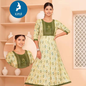 Collection en gros de capsule feuille imprimée Kurti catalogue complet pour vêtements de fête décontractés vêtements indiens pakistanais tarifs réduits - Product Image 1