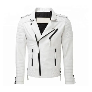 Veste en cuir personnalisée pour hommes blouson classique ou style motard cuir de vache véritable logo marque OEM ODM vente en gros de vêtements d'hiver - Product Image 4