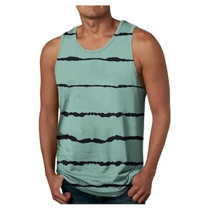 High Quality Luxury Men's Summer Stripe 100% Cotton Quick Dry Breathable Tank <b>Top</b> Bangladesh Best Price - Product Image 3