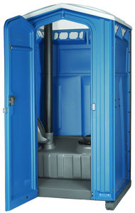 Cabine de toilette portable en plastique bleue, design moderne, durable, solution pour toilettes publiques extérieures - Product Image 4