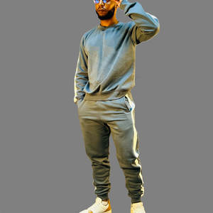 Ropa de invierno de algodón 100% de alta calidad para hombre, pantalones con capucha de dos piezas de manga larga, ropa de calle, conjuntos de chándal, chándal de talla grande - Product Image 3