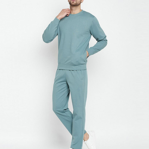 Latest Fashion 2-Piece Sets 100% Cotton Lightweight Breathable Sweatsuits for Men Elastic Waist Sportswear Fitness Jogging - Product Image 3