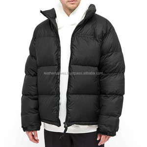New Arrival Custom Logo <b>Men's</b> Bubble Puffer <b>Jacket</b> Warm Winter <b>Men</b> <b>Long</b> Sleeve Zipper oversized puffer <b>jacket</b> - Product Image 3