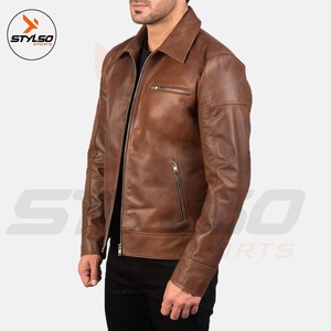 Stylso Sports Men's High Quality Black Leather Jacket Breathable & <b>Waterproof</b> Casual <b>Winter</b> Skin <b>Coat</b> - Product Image 3