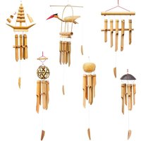 CARILLON À VENT MAGIQUE EN SON CARILLON À VENT DÉCORATIF MAISON CARILLON À VENT EN BAMBOU NATUREL/CARILLON EN BOIS DE NOIX DE COCO VENT PAS CHER PRIX VIETNAM 99GD