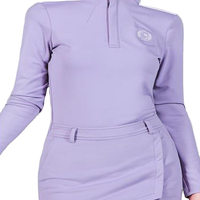 2022 Golf Gaun Wanita Lengan Panjang Top Fashion Gaun Pelangsing Ungu Setelan Rok Golf Gaun dengan Desain Kustom Polo Shirt