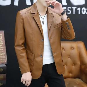 Veste en cuir à manches longues noire pour hommes High Street Style OEM Service Canvas Produit - Product Image 3