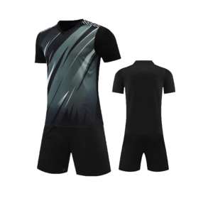 Ensemble de maillot et short de football personnalisé pour hommes, respirant, à séchage rapide, bleu marine, avec uniforme d'entraînement léger antibactérien - Product Image 2