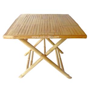 Table basse en bambou carrée pieds croisés, meuble pour le salon, Table basse, en bambou, Table de Console à manger - Product Image 1