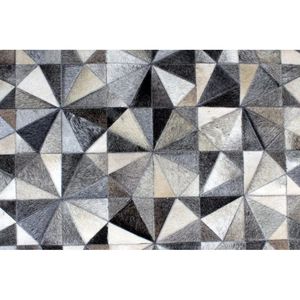 Alfombra de Cuero Abstracta Grande Hecha a Mano Moderna para Sala de Estar o Pasillo - Product Image 3