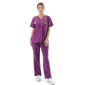 2023 사용자 정의 디자인 병원 유니폼 의료 직원 간호 스크럽 의료 스크럽 다른 색상으로 유니폼