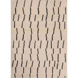 พรมปูพื้นลายเรขาคณิต Nomadic Threads รุ่น Adhm-06 สีงาช้าง ทำจากปอกระเจา ทอแบบแบน เหมาะสำหรับห้องโถง ห้องนอน ห้องนั่งเล่น ใช้ตกแต่งบ้าน - Product Image 1