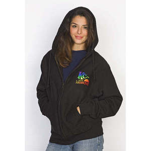 Sudadera con capucha y cremallera con estampado bordado - Negra - Tallas XS a 6XL - Product Image 5