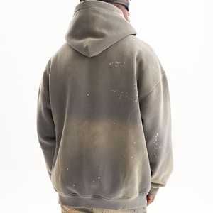 Sweat à capuche unisexe personnalisé en molleton bouclette brodé, 100 % coton, 380-500 g/m², coupe oversize, grammage lourd 14 oz, imprimé sur mesure - Product Image 2