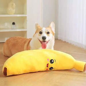 Jouet à mâcher pour chien en peluche écologique en forme de banane, interactif, durable, avec son, pour la santé dentaire - Product Image 5