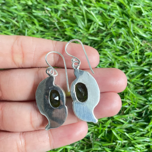 ต่างหูอัญมณีรูปวงรีทำจากเงินสเตอร์ลิง925เป็นที่นิยมมากสำหรับเป็นของขวัญจากโรงงานสำหรับผู้หญิงเธอ - Product Image 4