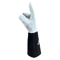Gants de soudage Tig en cuir noir de 16 pouces Gants de sécurité respirants pour MIG TIG et forge de forge pour une utilisation en extérieur