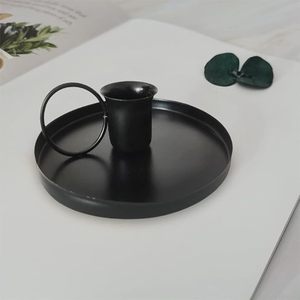 Portavelas de hierro real del superventas acabado en recubrimiento de polvo negro entrega rápida de fábrica soporte de velas de mesa - Product Image 2