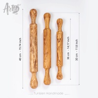 Cuillère artisanale en bois d'olivier rustique sculpté à la main ArtisRaw pour la boulangerie et la pâtisserie, fabrication de pain, maison, style vintage méditerranéen