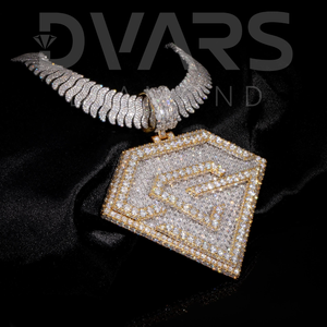 Colgante Unisex de Hip Hop Personalizado de Alta Calidad, Chapado en Oro sobre Plata 925, con Diamantes Cultivados en Laboratorio de Corte Brillante, con Letra, para Fiestas - Product Image 2