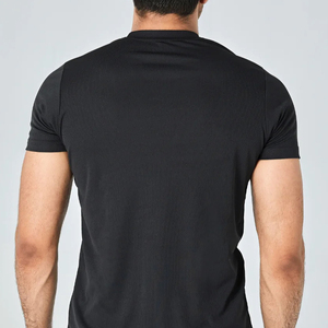 Top qualité hommes T-Shirts Polyester été nouveau Style T-Shirt couleur unie course régulière vêtements de sport en gros T-Shirt hommes - Product Image 4