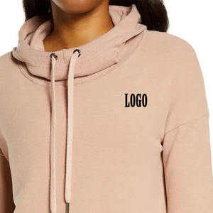 Sudaderas con capucha de peso pesado para mujer Sudadera con capucha de algodón 100% ropa de invierno logotipo de marca personalizado estampado OEM sudaderas básicas para mujer - Product Image 5