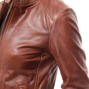 Chaqueta de cuero transpirable de mujer de diseño único de Venta caliente con chaqueta sólida de logotipo personalizado para chaquetas de mujer OEM - Product Image 2