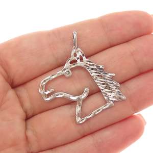 Vente chaude 925 en argent Sterling minimaliste cheval visage collier pendentif amoureux des animaux bijoux pour femmes approvisionnement de bijoux personnalisés - Product Image 1