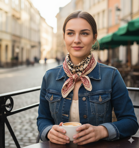 Pañuelo Estampado a Mano en Algodón Ligero y Ecológico, Pañuelo para el Cabello, Pañuelo de Verano para la Playa, Regalo, Pañuelo de Bolsillo, Pañuelo de Viaje, Regalo para Motociclistas - Product Image 3
