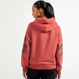 Sudadera con Capucha de Forro Polar para Mujer, Manga Larga, Cortavientos, Informal, Invierno, Diseño Sólido, Estampado Personalizado, Cuello con Capucha, 100% Algodón - Product Image 6