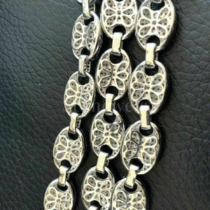 Lujo oro mujer Iced Out Puffed Mariner Link Hip-Hop cadena moderna declaración joyería que simboliza fuerza y confianza - Product Image 5