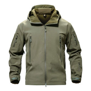 Chaqueta Deportiva Casual para Hombre, Cortavientos, de Softshell, con Forro Polar, Estampado Reflectante, Cierre de Cremallera, para Senderismo, Invierno, con Capucha - Product Image 5