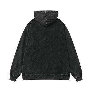 Sweat à capuche vintage lavé à l'acide de haute qualité pour hommes Streetwear poids lourd surdimensionné pour l'hiver en gros sweat à capuche vierge - Product Image 2