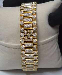 Reloj de Hip-Hop con Diamantes de Arcoíris, Movimiento de Cuarzo, Cristal de Alta Calidad, Acero Inoxidable con Incrustaciones de Moissanita Hechas a Mano - Product Image 4