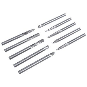 Jeu de fraises rotatives en carbure Pacha de 20 pièces, tige de 3 mm (1/8 po), double coupe, 6 mm, brillantes, non revêtues, industrielles, garantie 3 ans - Product Image 3