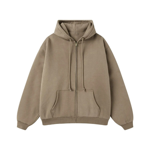 Ensemble de survêtement vintage personnalisé uni à fermeture éclair, lavage régulier, lourd, pour hommes, sweat à capuche à fermeture éclair pour hommes - Product Image 4