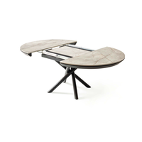 Table à manger en céramique extensible moderne personnalisée avec pieds en métal stables pour la salle à manger à domicile, l'hôtel ou le restaurant