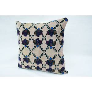 หมอนผ้าวูลสีม่วงลายวินเทจแบบวินเทจผ้าโมเสคผ้าคอตปะต่อลายองุ่น32X32นิ้วเทคนิคการทอ - Product Image 3