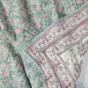 Vente en gros Couverture indienne réversible en coton doux à imprimé floral et coton doux imprimé Dohar - Product Image 5