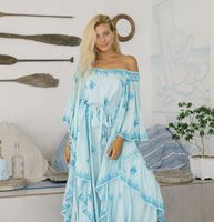 Robe Kaftan Classique Rétro Vintage d'Été pour Femme en Coton Brodé de Motifs Floraux Suzani, Rayures et Imprimé Léopard, Teinte Unie