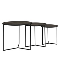 Table d'appoint artistique élégante de forme carrée avec grossiste du fabricant de style de bâtiment en métal de couleur noire