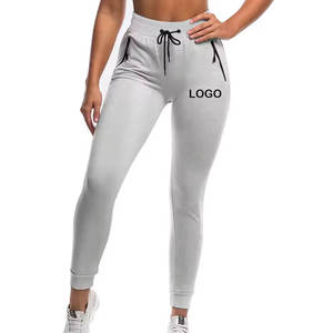 Vêtements de sport personnalisés pour femmes, jogging de fitness, pantalon de mode décontracté à fermeture éclair avec décoration en dentelle, cordon de serrage pour plus de confort - Product Image 1