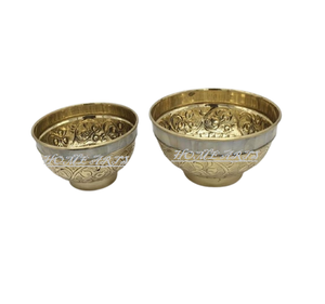 Lot de 4 serveurs de noix de tailles différentes en laiton couleur or forme ronde serveurs de fruits secs à un prix abordable - Product Image 4