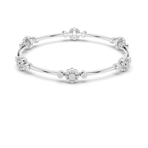 0.816 CT Lab Diamond Floral <b>Bangle</b> <b>Bracelet</b> Round Brilliant Cut 10KT, 14KT, 18KT Gold & 925 Silver Rose, Yellow, White - Product Image 5