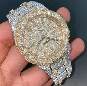 Luxury Two Tone Iced Out Moissanite Automatic <b>Watch</b> with Full Diamond Bezel Hip Hop Jewelry Style - Product Image 2