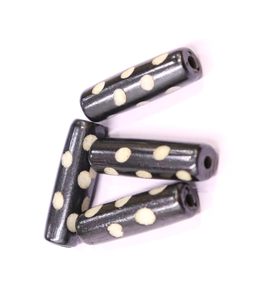 Perles de tuyau à pois en os noir 7x25mm faites à la main fournitures de fabrication de bijoux uniques pour les fêtes de Style classique pendentifs de mode breloques - Product Image 5
