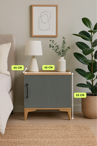 Mesa de Noche Arion Kids Ege, Moderna y Elegante, con Cuerpo de MDF y Patas de Madera - Product Image 2