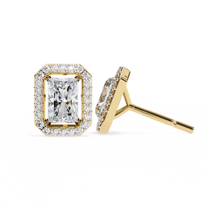 18K <b>Gold</b> Unique <b>Earring</b> with Lab-Grown Diamond Premium Diamond <b>Earrings</b> - Product Image 1