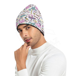 Bonnet d'hiver personnalisé de haute qualité chapeau en coton épais multicolore avec impression logo du fabricant OEM de style - Product Image 3